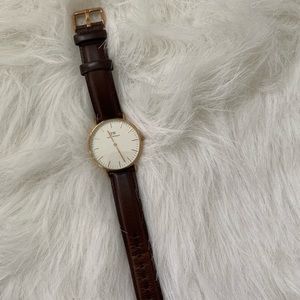 Daniel Wellington Rose Gold Brown Strap Watch